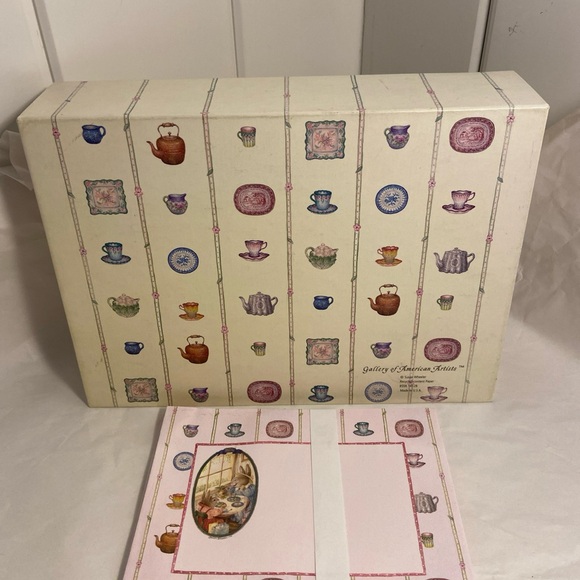Susan Wheeler HOLLY POND HILL frame Stationery Box Set Vintage 90s Rabbit Tea - Picture 3 of 16